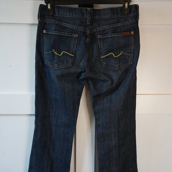 7FAM, 7 For All Mankind, Bootcut Mid-rise Jeans, Blue, Dark Wash - Picture 4 of 7